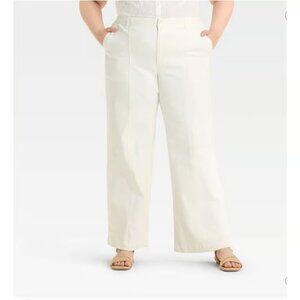 NEW Women's High-Rise Wide Leg Pants - Universal Thread™ White 2